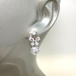 😍NEW Release 2026 Silver CZ Butterfly Drop Ball Earring